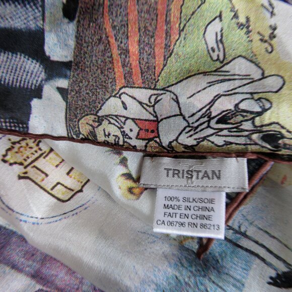 Tristan 100% Silk Multicolor Square Scarf 41'x 41', - Picture 3 of 6